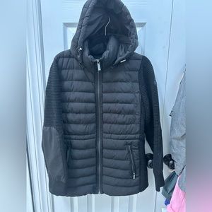 Michael Kors puffer jacket with knit sleeves: large